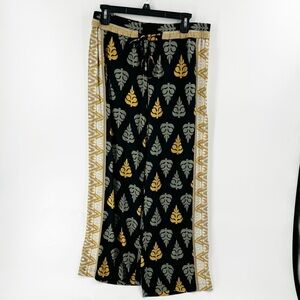 ✅Soft Surroundings Bar Reef Pant Wide Leg Size Medium Pockets Pull On Multicolor